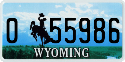 WY license plate 055986