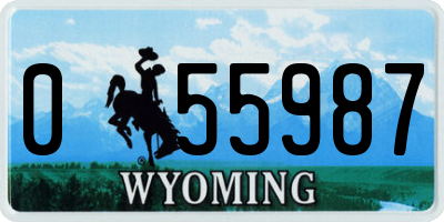 WY license plate 055987