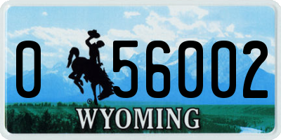 WY license plate 056002