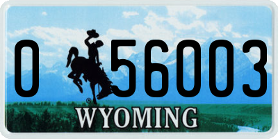 WY license plate 056003