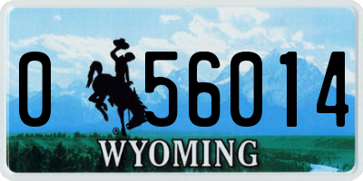 WY license plate 056014