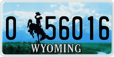 WY license plate 056016