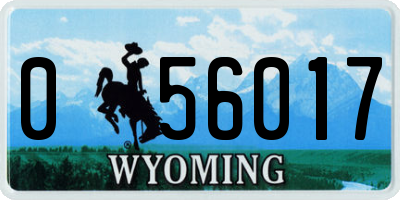 WY license plate 056017