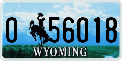 WY license plate 056018
