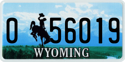 WY license plate 056019