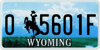WY license plate 05601F
