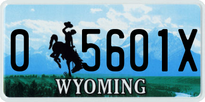 WY license plate 05601X