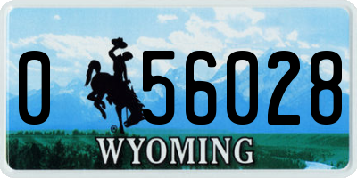 WY license plate 056028