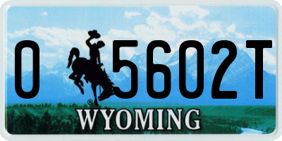 WY license plate 05602T