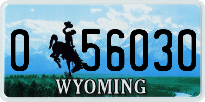 WY license plate 056030