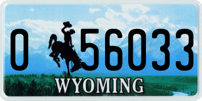WY license plate 056033