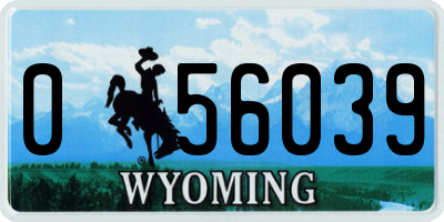 WY license plate 056039