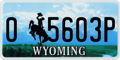 WY license plate 05603P