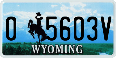 WY license plate 05603V