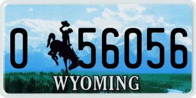 WY license plate 056056