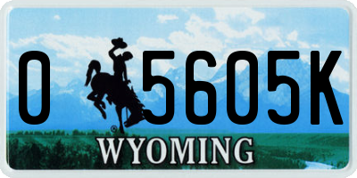 WY license plate 05605K