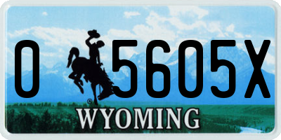 WY license plate 05605X