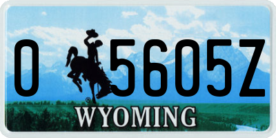 WY license plate 05605Z
