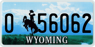 WY license plate 056062