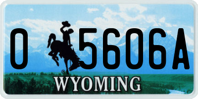 WY license plate 05606A