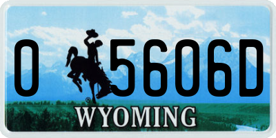WY license plate 05606D