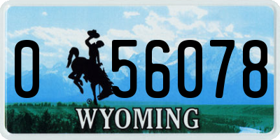 WY license plate 056078