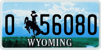 WY license plate 056080