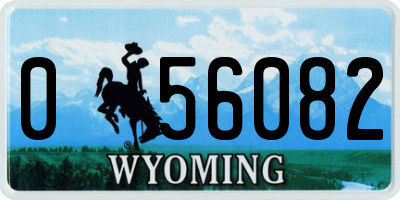 WY license plate 056082