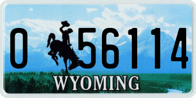 WY license plate 056114