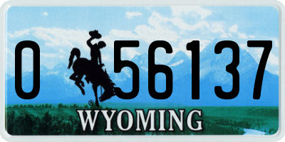 WY license plate 056137