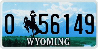 WY license plate 056149