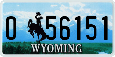 WY license plate 056151