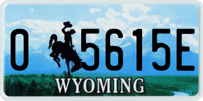 WY license plate 05615E