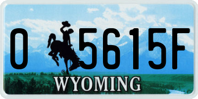 WY license plate 05615F
