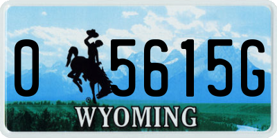 WY license plate 05615G