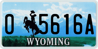 WY license plate 05616A