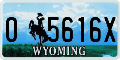 WY license plate 05616X