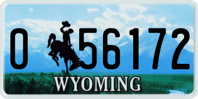 WY license plate 056172