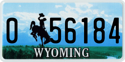 WY license plate 056184