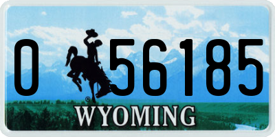 WY license plate 056185