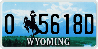 WY license plate 05618D