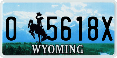 WY license plate 05618X