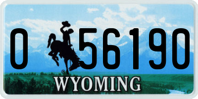 WY license plate 056190