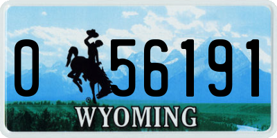 WY license plate 056191