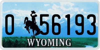 WY license plate 056193