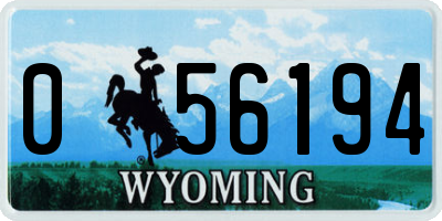 WY license plate 056194