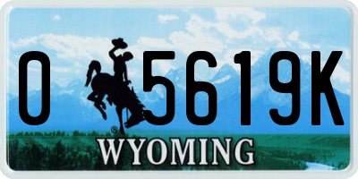 WY license plate 05619K