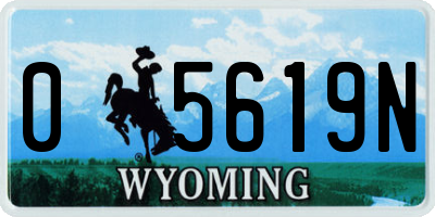 WY license plate 05619N