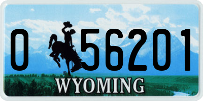 WY license plate 056201