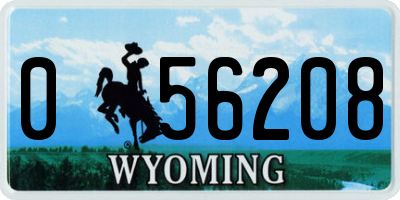 WY license plate 056208